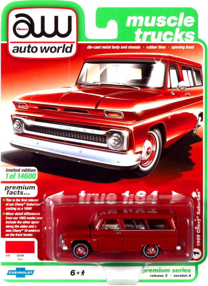 2021 Auto World - 1965 Chevy Suburban (Red) AW64322-3A1