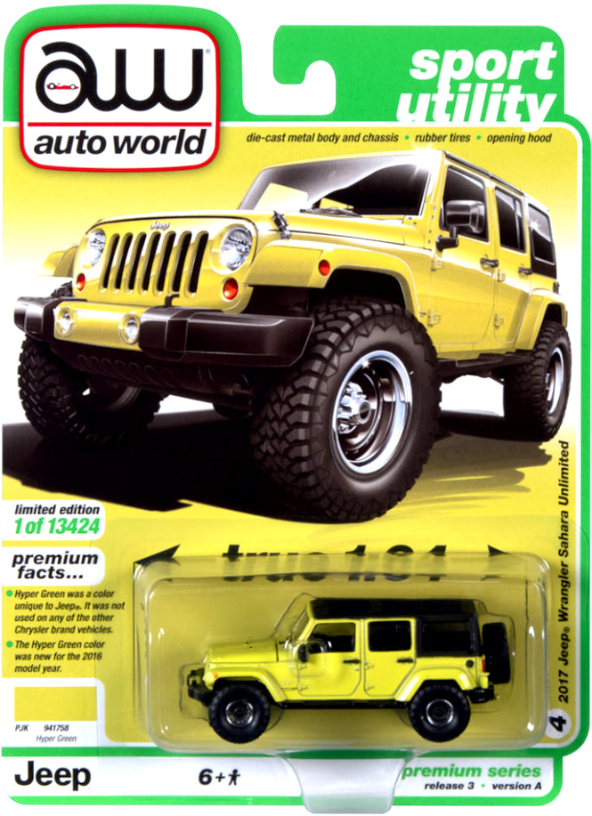 2021 Auto World - 2017 Jeep Wrangler JK Sahara Unlimited (Green) AW64322-3A4