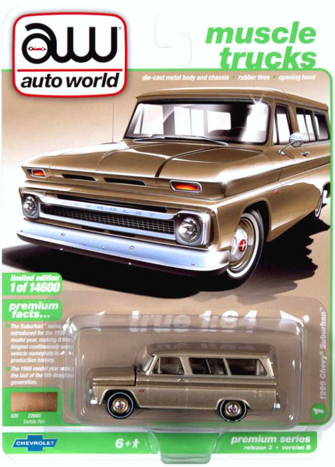 2021 Auto World - 1965 Chevy Suburban (Gold) AW64322-3B1