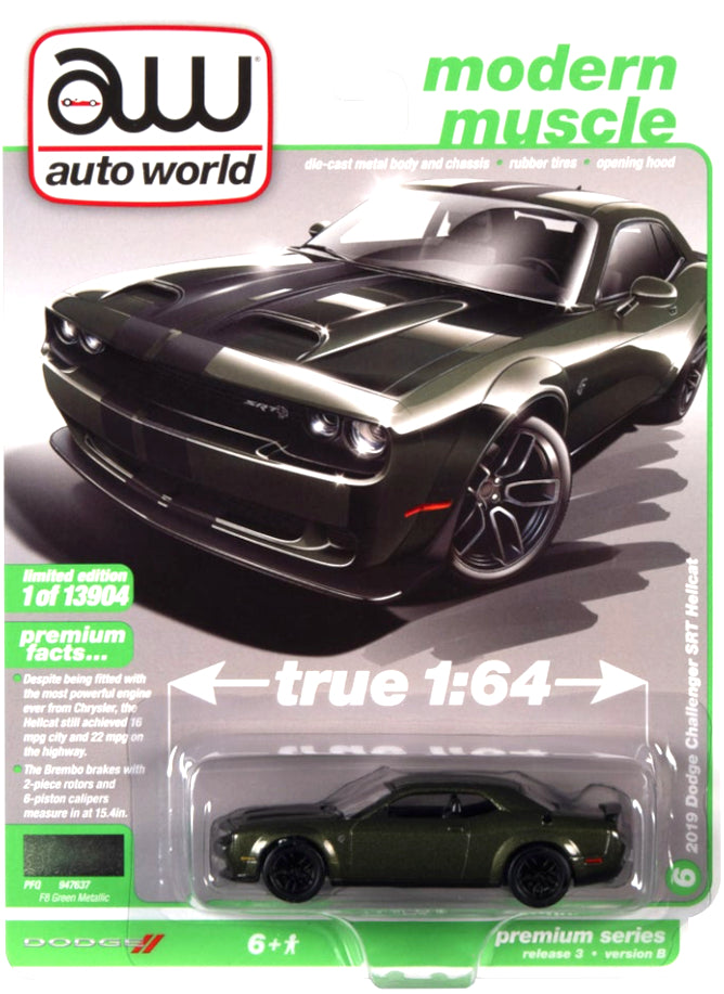 2021 Auto World - 2019 Dodge Challenger SRT Hellcat (Green) AW64322-3B6