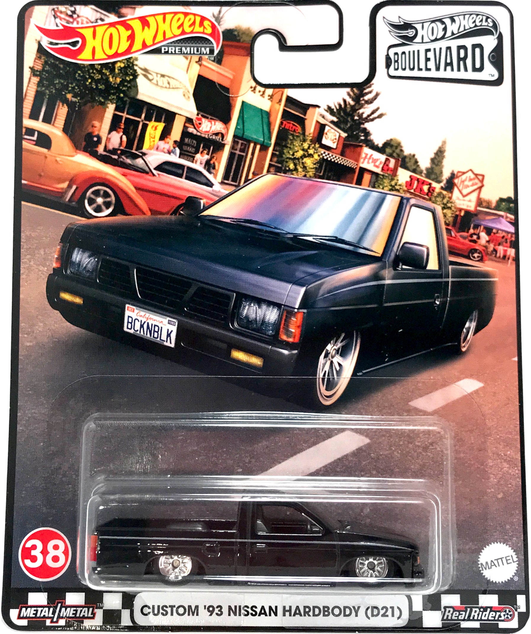 Hot Wheels Boulevard Premium - #38 Custom '93 Nissan Hardbody Pickup D21 (Black) GRM09