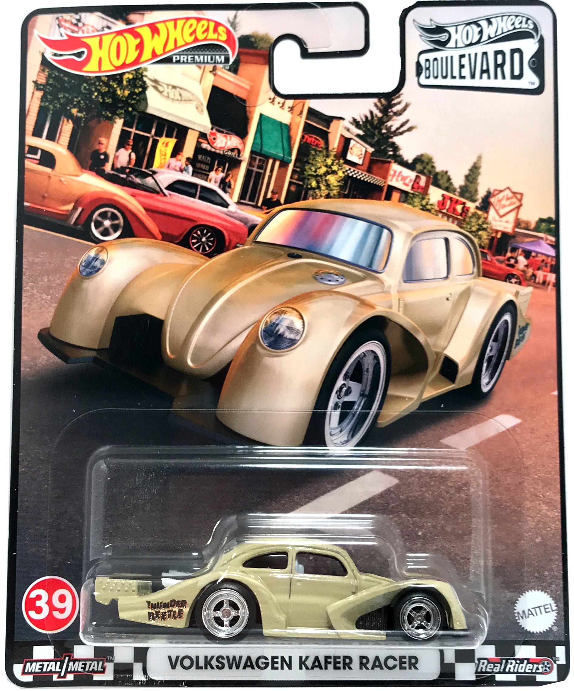 Hot Wheels Boulevard Premium - #39 Volkswagen Beetle Kafer Racer (Beige) GRM11