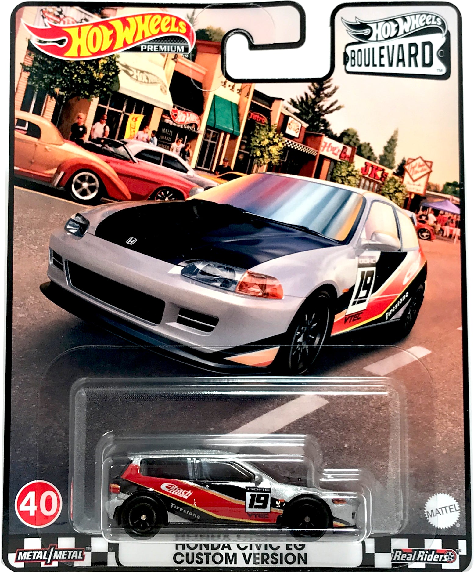 Hot Wheels Boulevard Premium - #40 Honda Civic EG Custom Version (Silver) GRM05