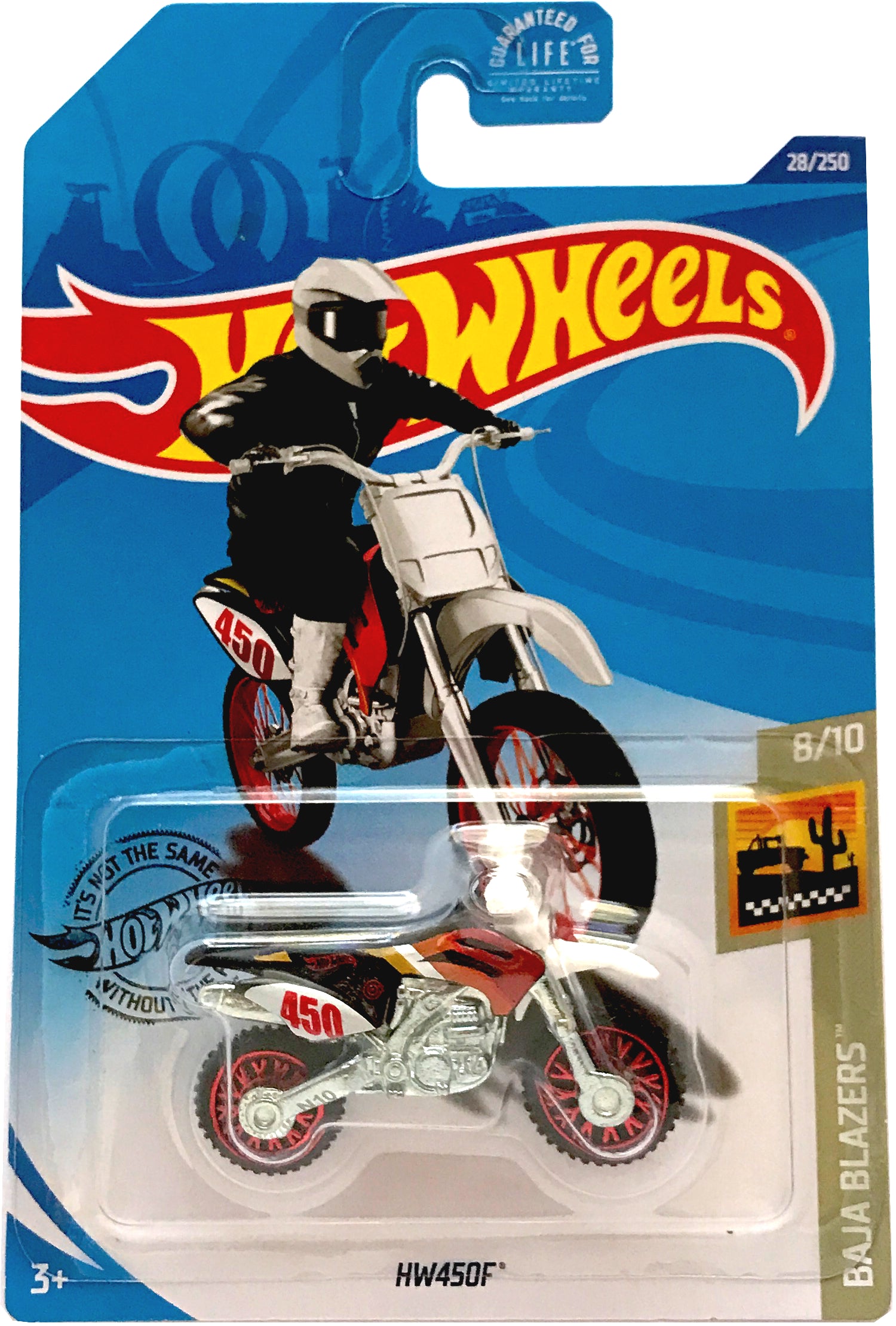 2020 Hot Wheels Mainline #028 - HW450F MotoCross Bike (White) GHF88