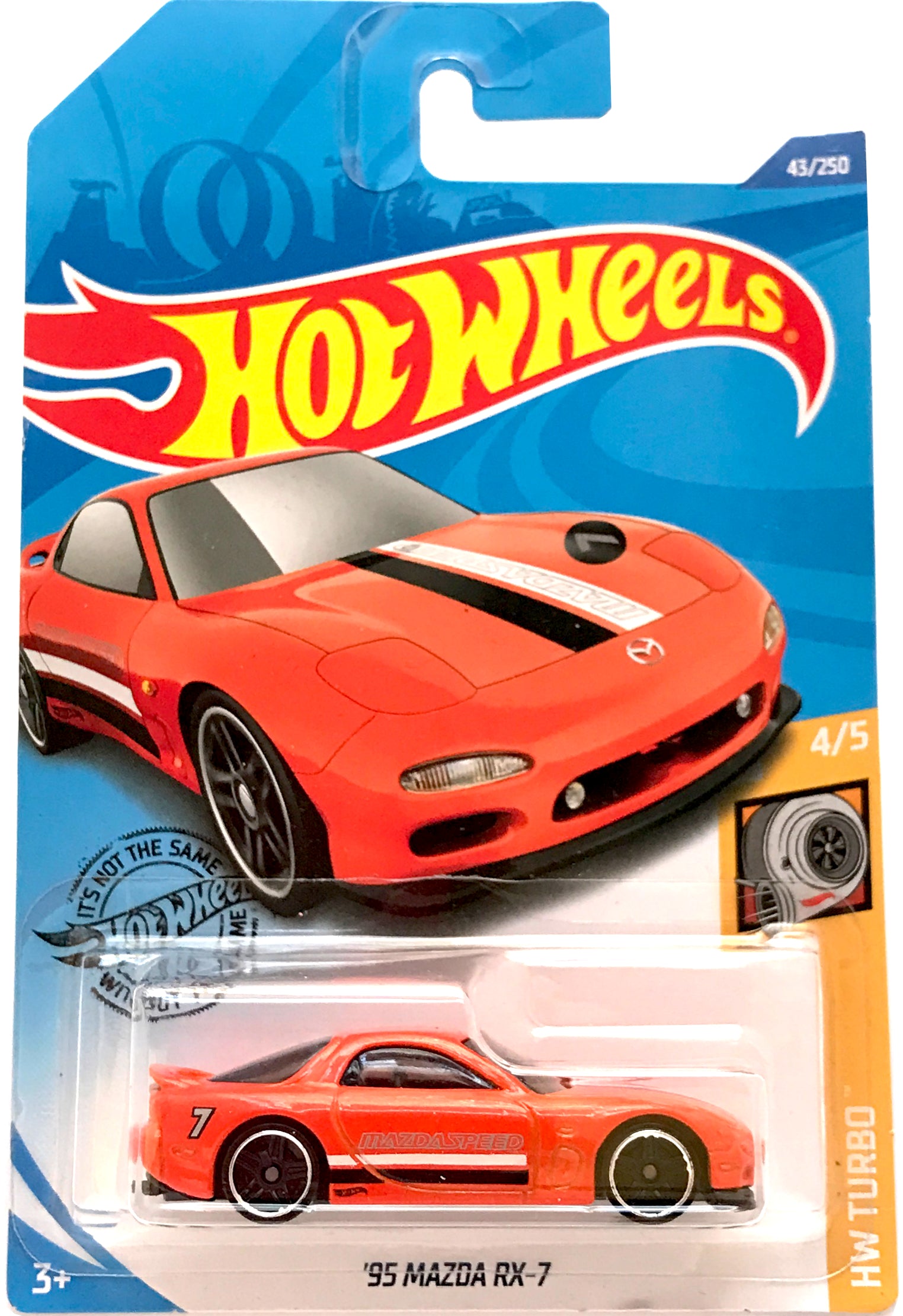 2020 Hot Wheels Mainline #043 - '95 Mazda RX-7 (Mazdaspeed Orange) GHD02