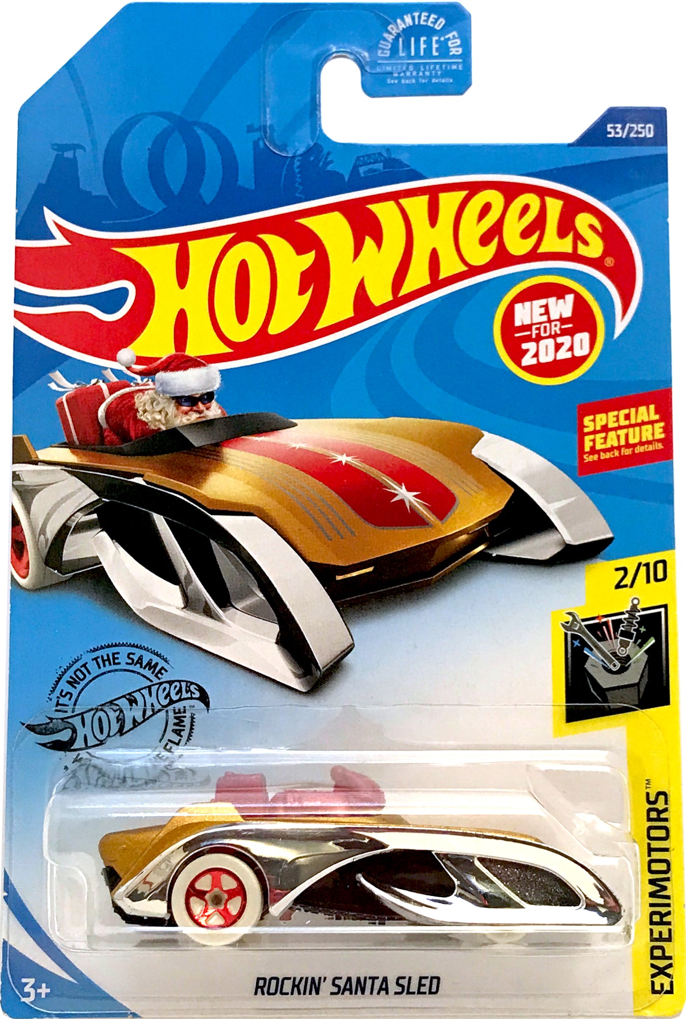 2020 Hot Wheels Mainline #053 - Rockin' Santa Sled (Chrome) GHB61