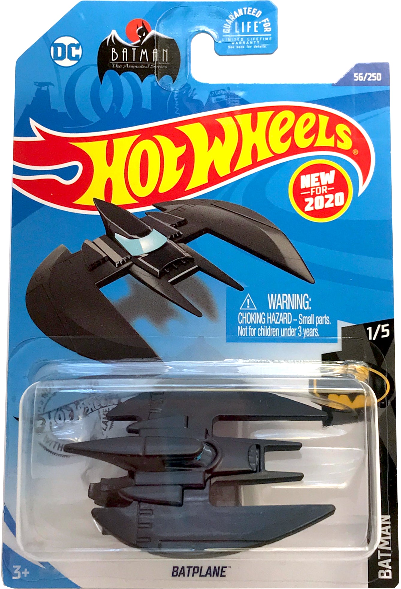 2020 Hot Wheels Mainline #056 - Batman Animated Series Batplane (Black) GHB43