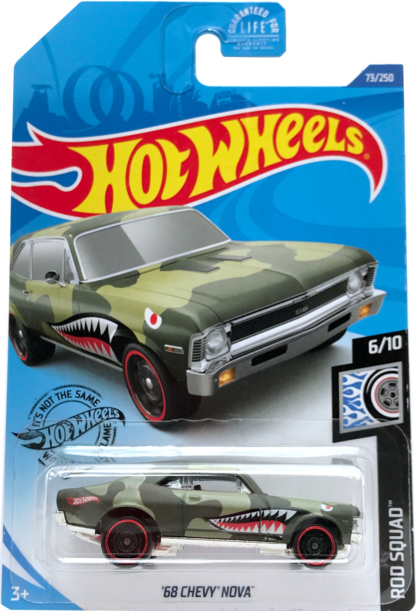 2020 Hot Wheels Mainline #073 - '68 Chevy Nova (Green Camo) GHD28