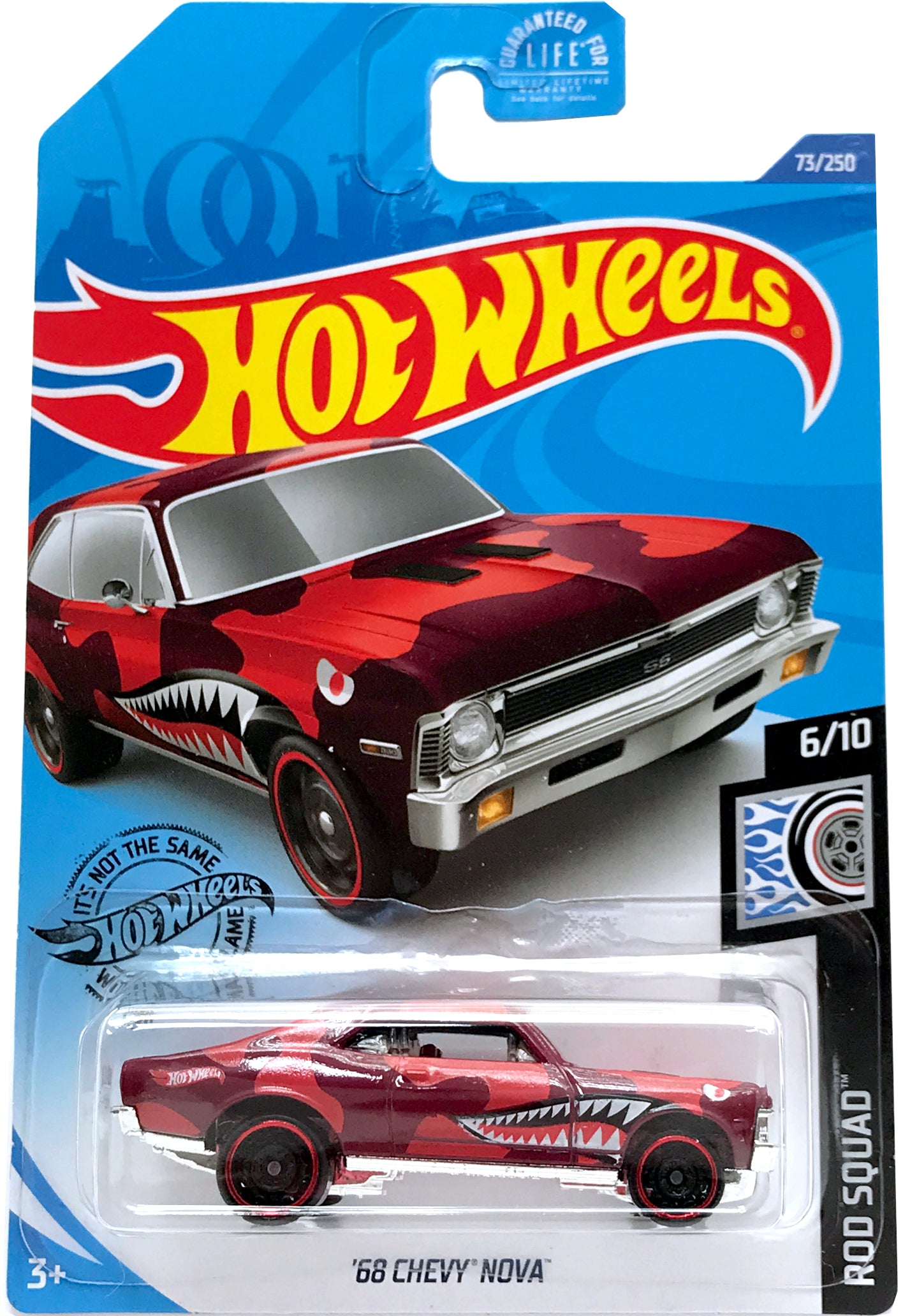 2020 Hot Wheels Mainline #073 - '68 Chevy Nova (Red Camo) GHF41