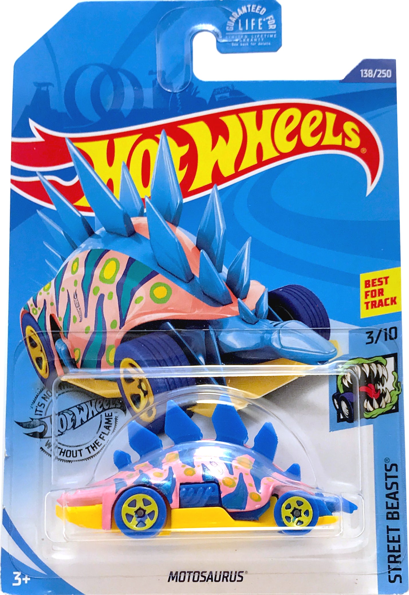 2020 Hot Wheels Mainline #138 - MotoSaurus Dinosaur (Pink) GHD39