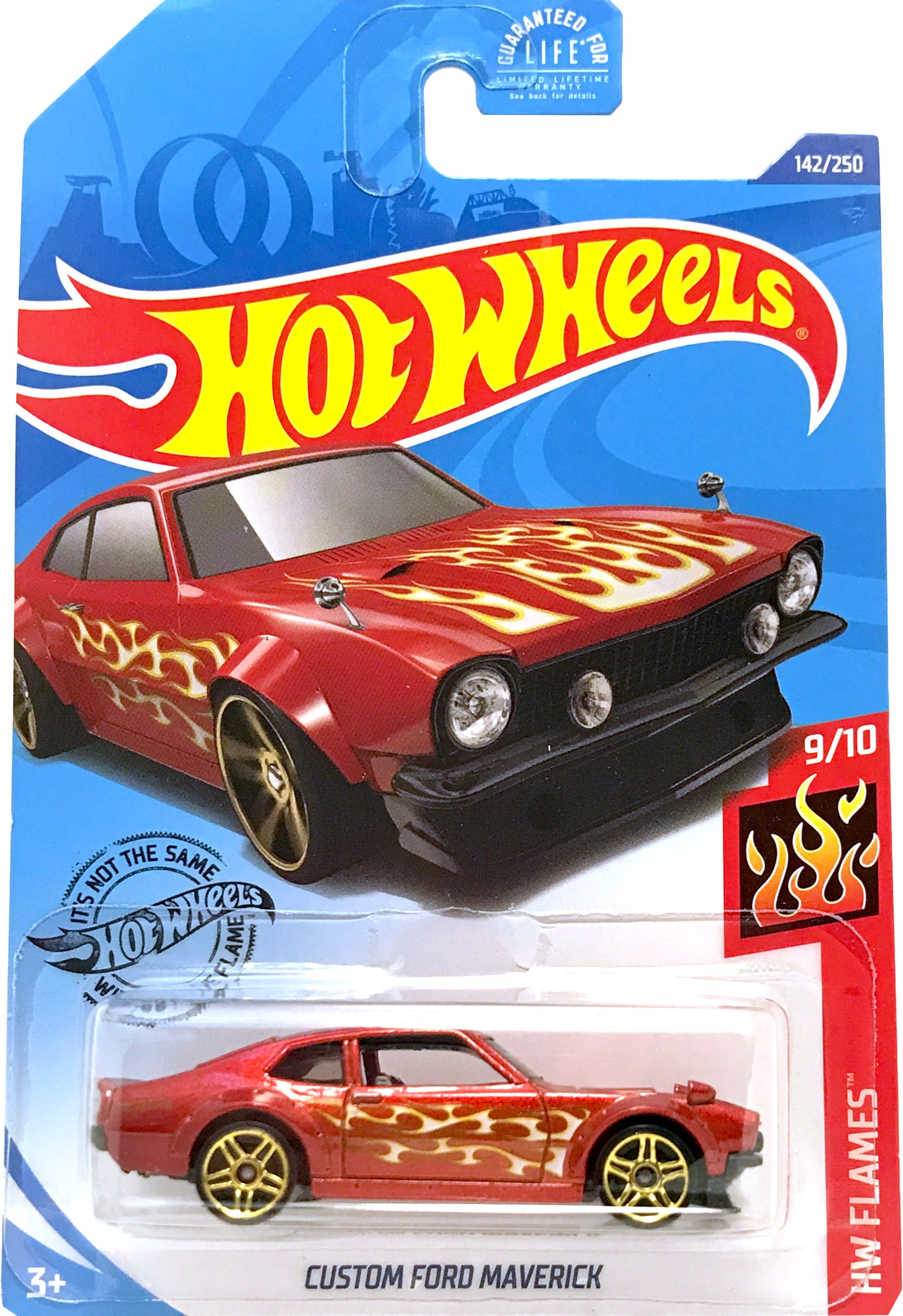 2020 Hot Wheels Mainline #142 - Custom Ford Maverick (Red) GHF52