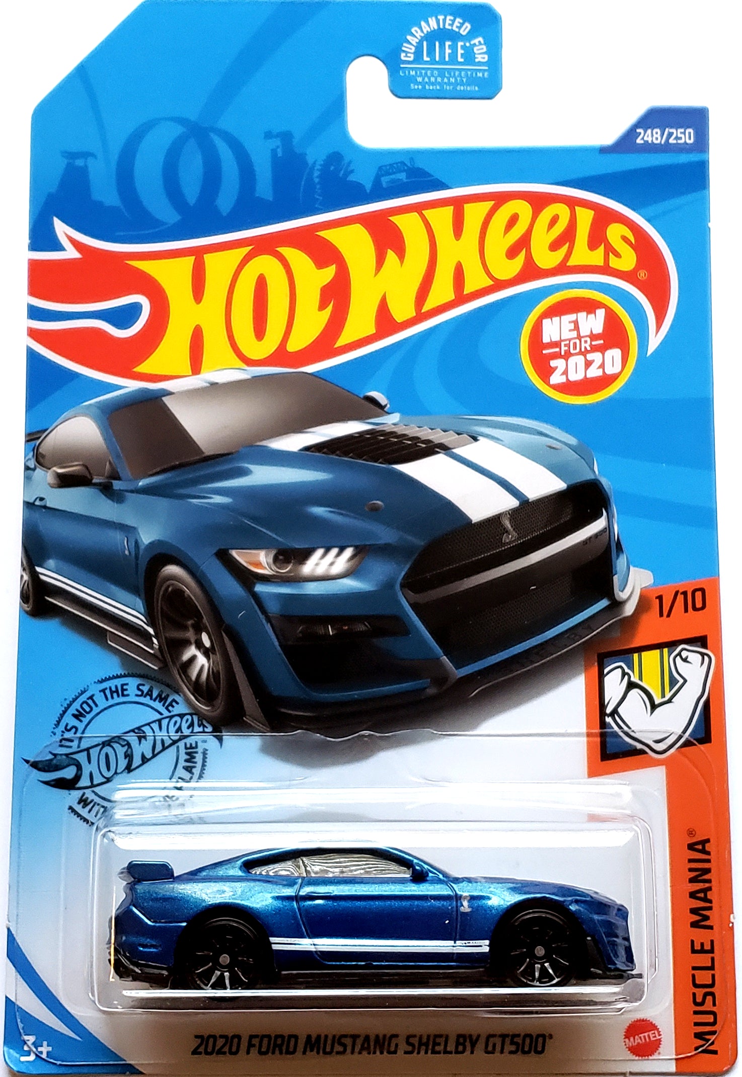 2020 Hot Wheels Mainline #248 - 2020 Ford Mustang Shelby GT500 (Blue) GHB32