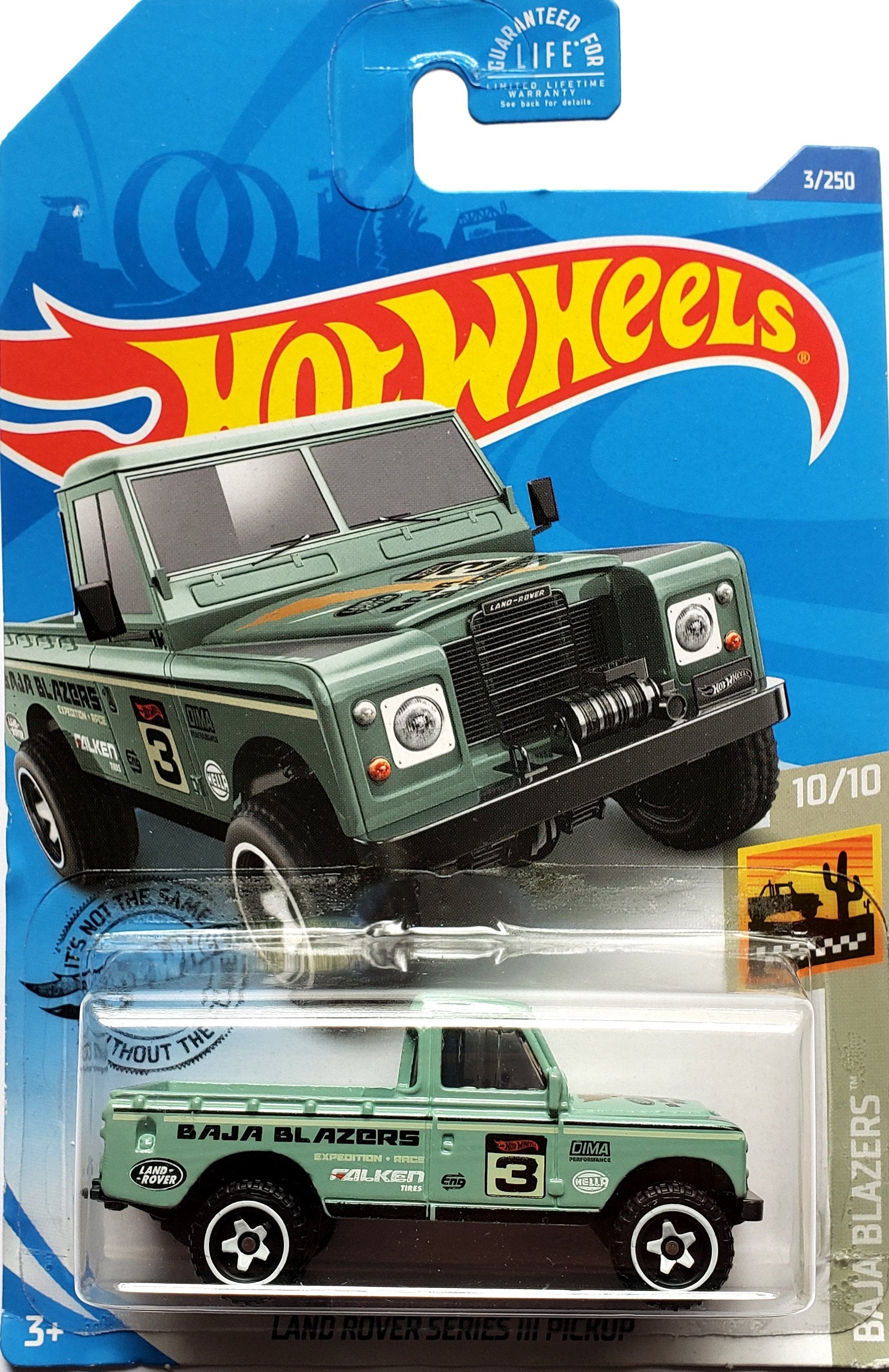 2020 Hot Wheels Mainline #003 - Land Rover Series III Pickup (Green) GHB91