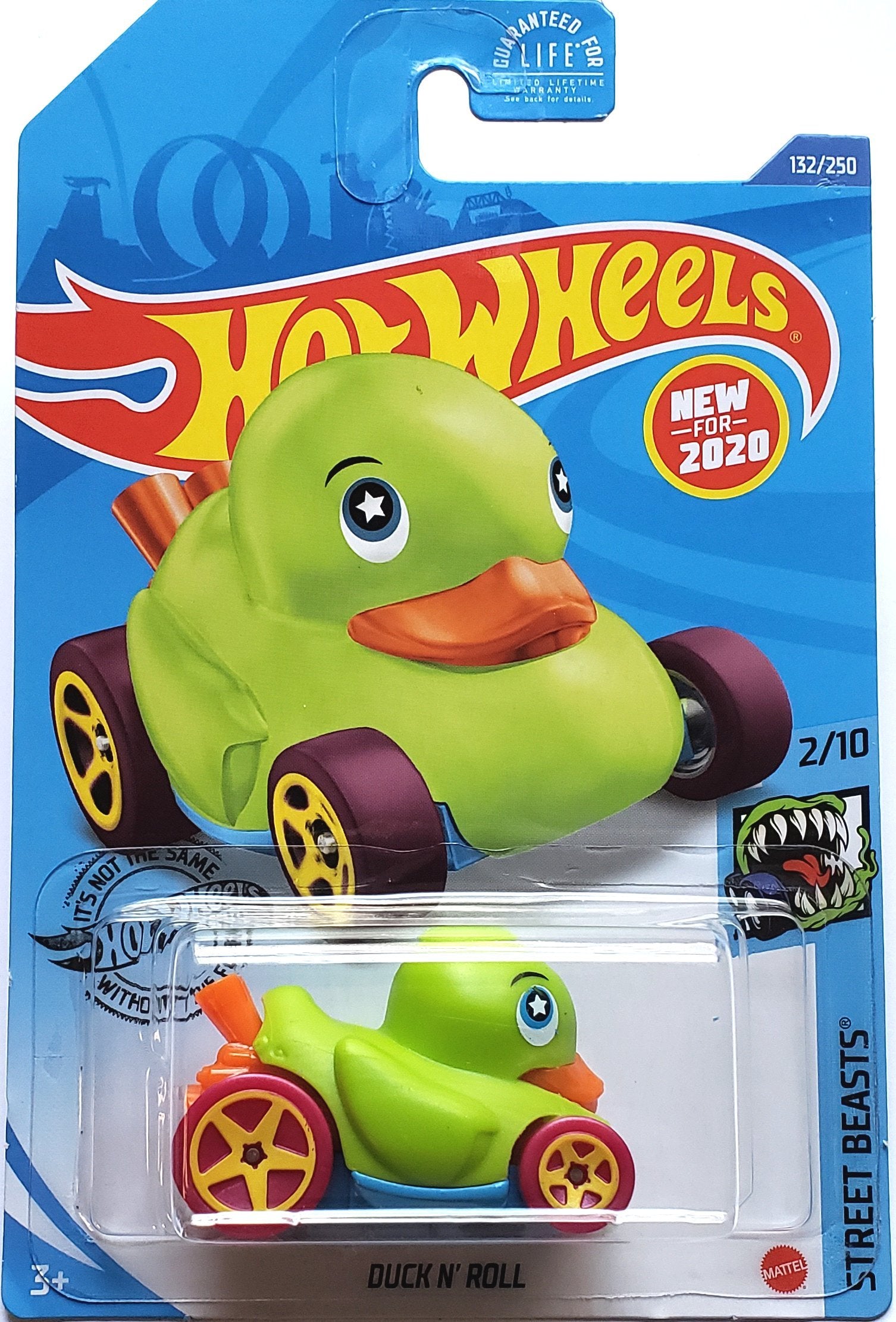 2020 Hot Wheels Duck N' Roll Rubber Ducky Car Green GHF05 Street Beast
