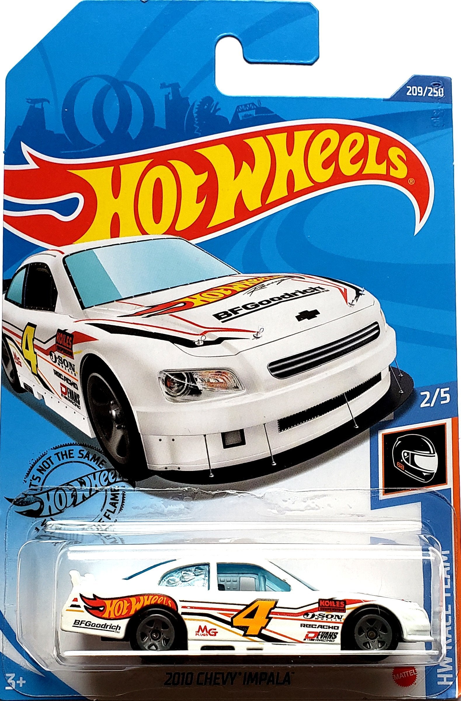 2020 Hot Wheels Mainline #209 - 2010 Chevy Impala NASCAR (White) GHF86