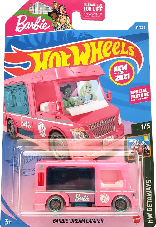 2021 Hot Wheels Mainline #021 - Barbie Dream Camper Van RV (Pink) GRX39