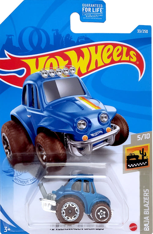 2021 Hot Wheels Mainline #033 - 1970 Volkswagen Baja Bug VW Beetle (Tooned Blue) GRX67
