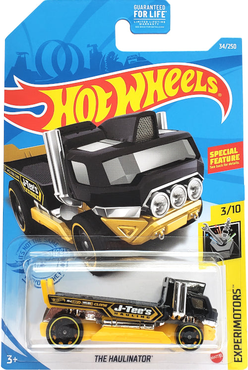 2021 Hot Wheels Mainline #034 - The Haulinator Flat Bed Wrecker (Black / Yellow) GRX74