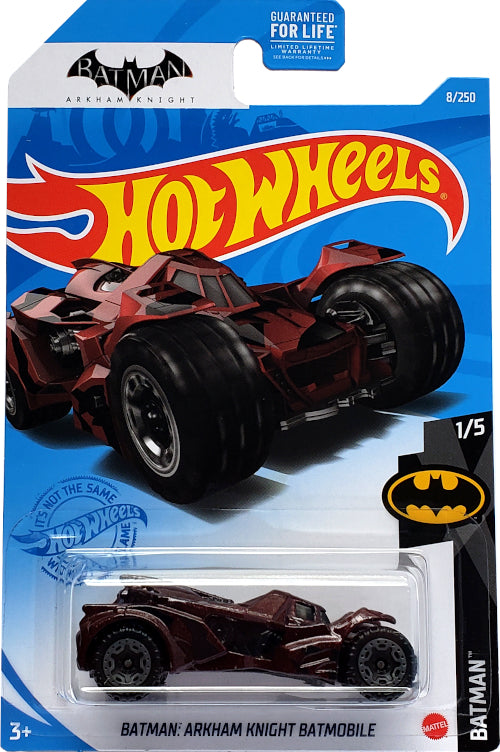 2021 Hot Wheels Mainline #008 - Batman: Arkham Knight Batmobile (Dark Red) GRX86