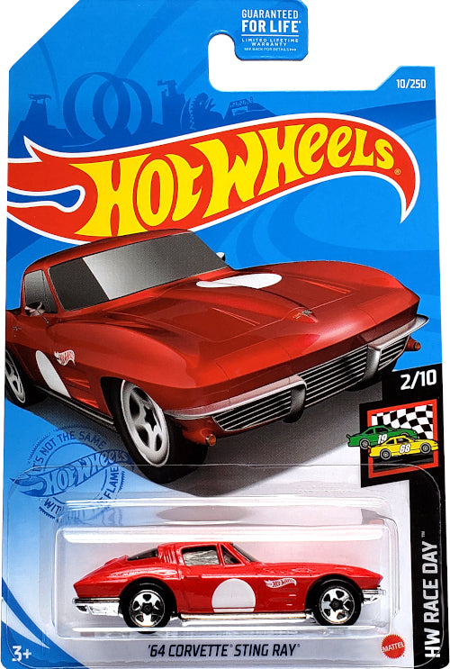 2021 Hot Wheels Mainline #010 - 1964 Chevy Corvette Stingray Coupe (Red) GRX90