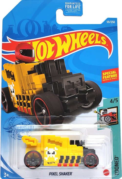 2021 Hot Wheels Mainline #059 - Pixel Shaker 8-bit Bone Shaker (Yellow) GRX99
