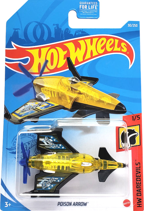 2021 Hot Wheels Mainline #030 - Poison Arrow Airplane (Yellow) GRY98