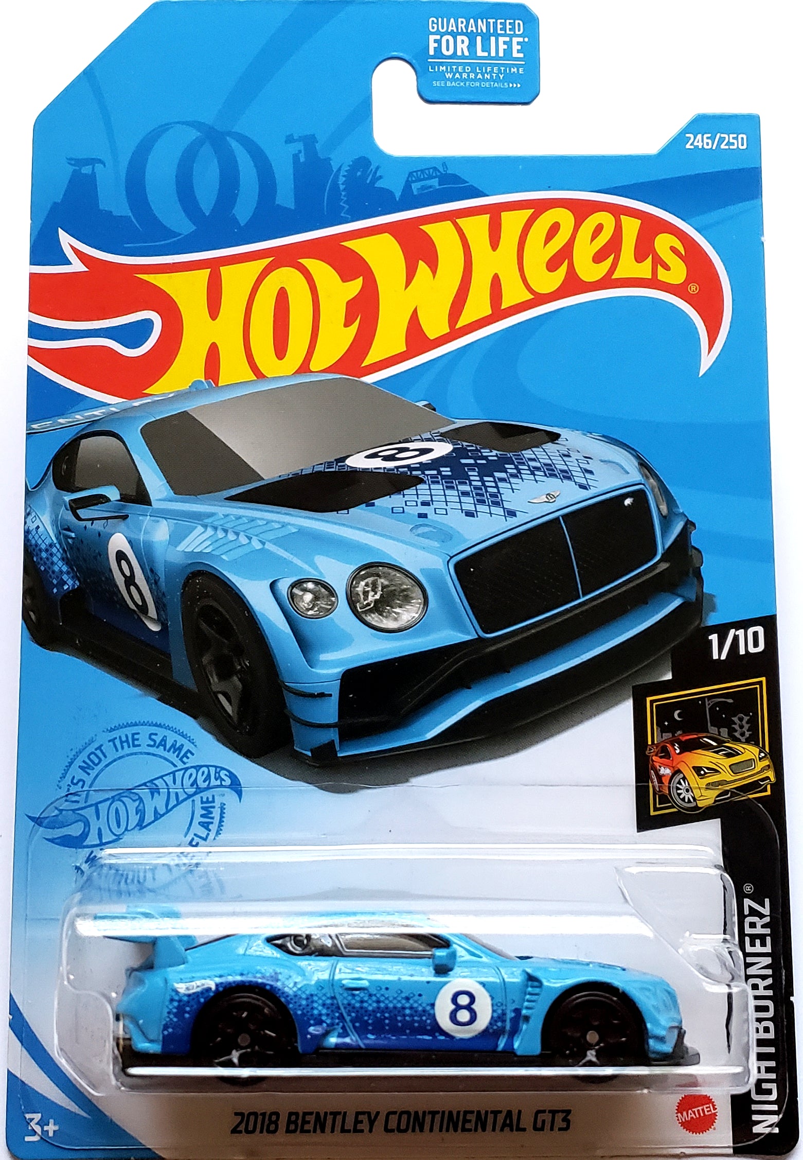 2020 Hot Wheels Mainline #246 - Bentley Continental GT3 (GS Exclusive Blue) GTD37