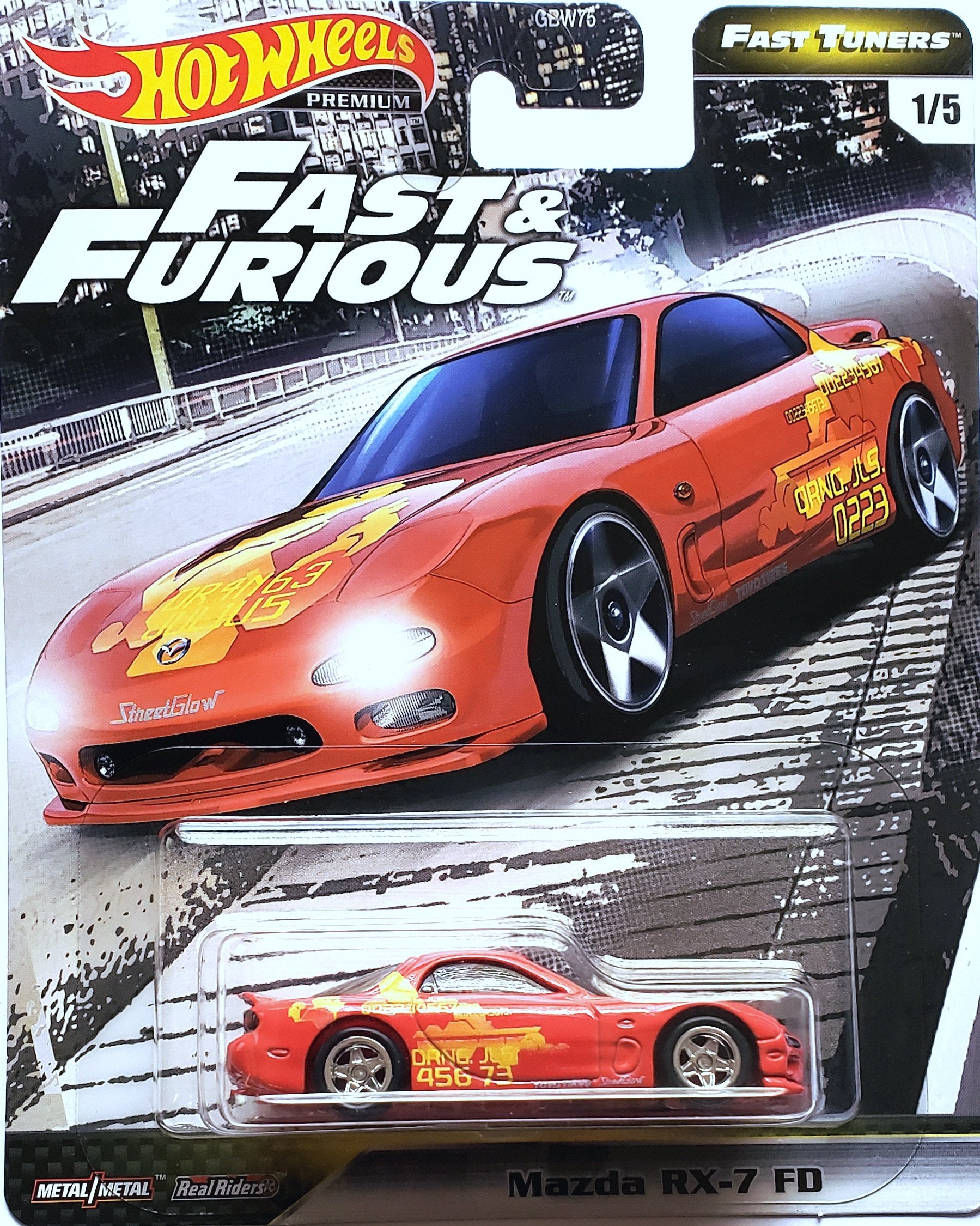 Hot Wheels Premium - 1995 Mazda RX-7 FD (2 Fast 2 Furious Red) GJR65
