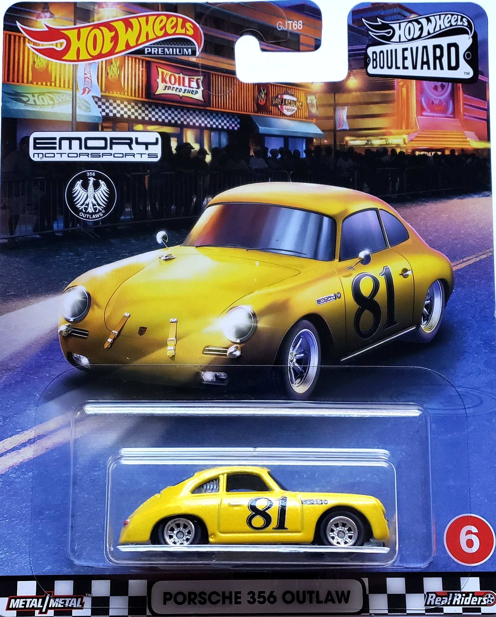 Hot Wheels Boulevard Premium - #06 Porsche 356 Outlaw (Emory Motorsports Yellow) GJT74