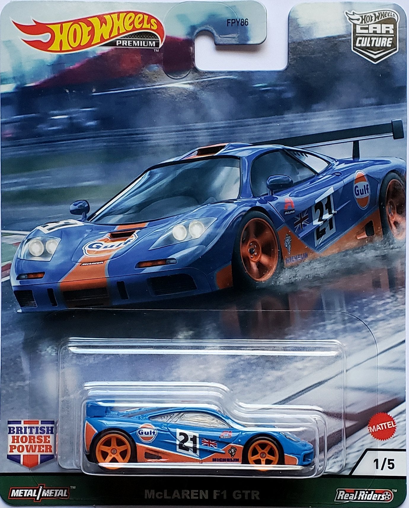 Hot Wheels Premium - McLaren F1 GTR (Gulf Racing Blue) GRJ62