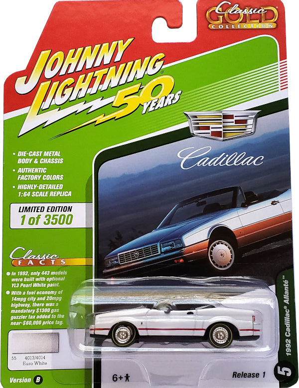 2019 Johnny Lightning Classic Gold - 1992 Cadillac Allante (White) JLCG019-15B