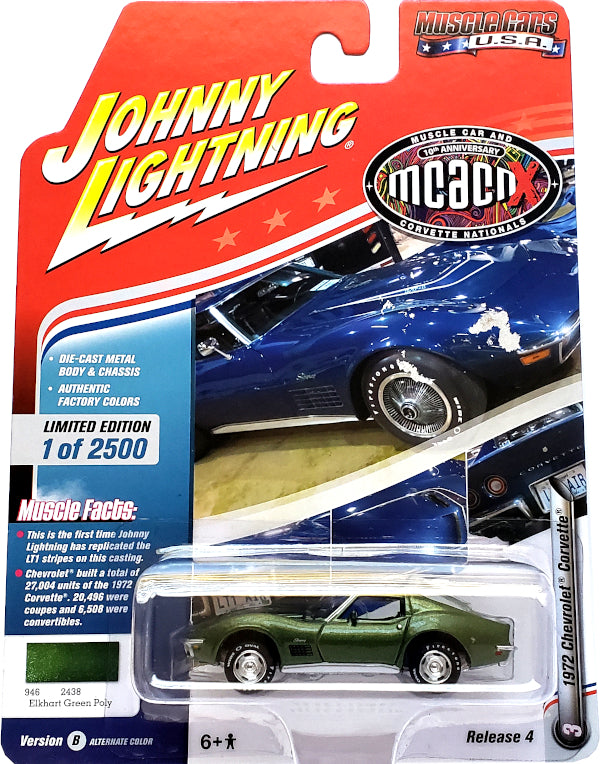 2018 Johnny Lightning Muscle Cars USA - 1972 Chevy Corvette (Green) JLMC016-43B