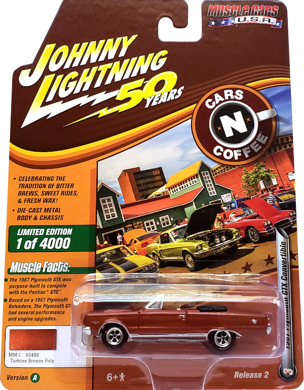 2019 Johnny Lightning Muscle Cars USA - 1967 Plymouth GTX Convertible (Bronze) JLMC020-23A