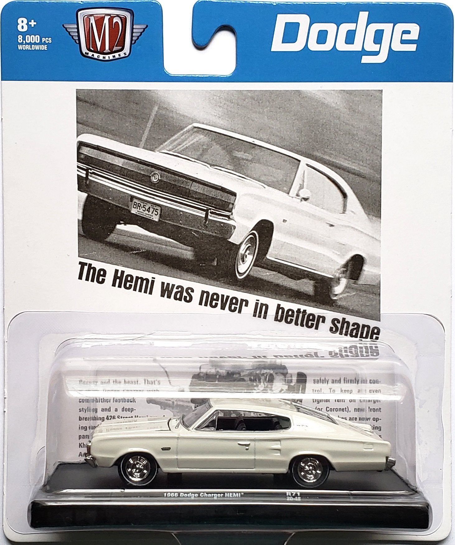 2020 M2 Machines Auto Drivers #R712048 - 1966 Dodge Charger HEMI (White)