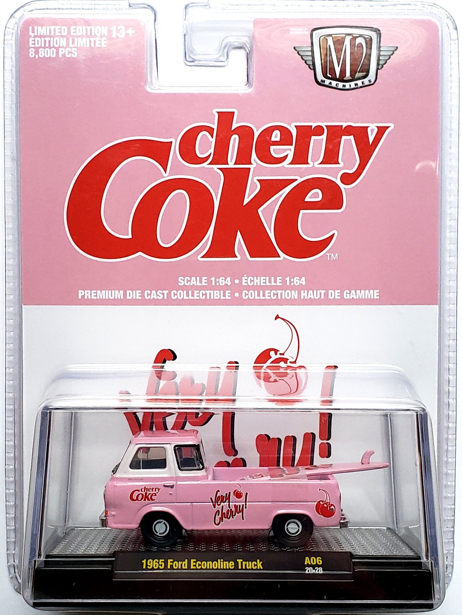 2020 M2 Machines Coca Cola A06-20-28 - 1965 Ford Econoline Truck (Cherry Coke Pink)