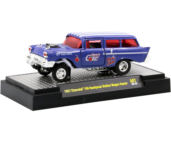 2020 M2 Machines Coca Cola A07-20-32 - 1957 Chevrolet 150 Handyman Wagon Gasser (Cherry Coke Purple)