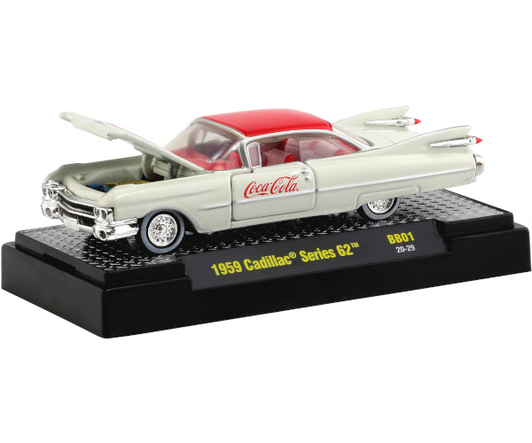 2020 M2 Machines Coca Cola BB01-20-29 - 1959 Cadillac Series 62 Coupe (White)