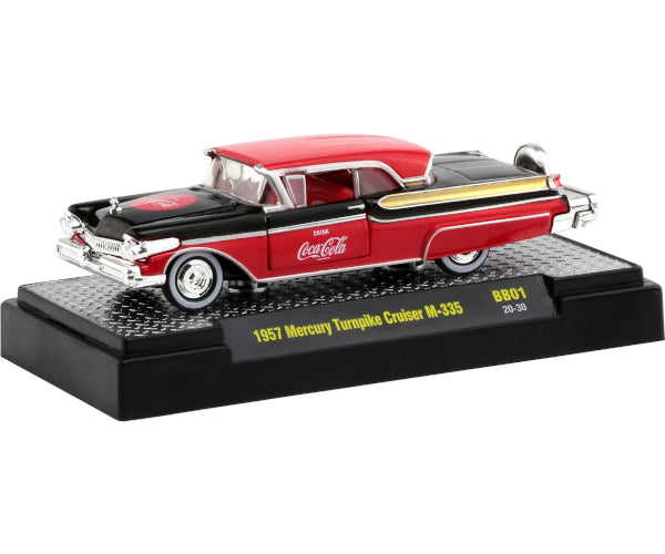 2020 M2 Machines Coca Cola BB01-20-30 - 1957 Mercury Turnpike Cruiser M-335 (Black / Red)