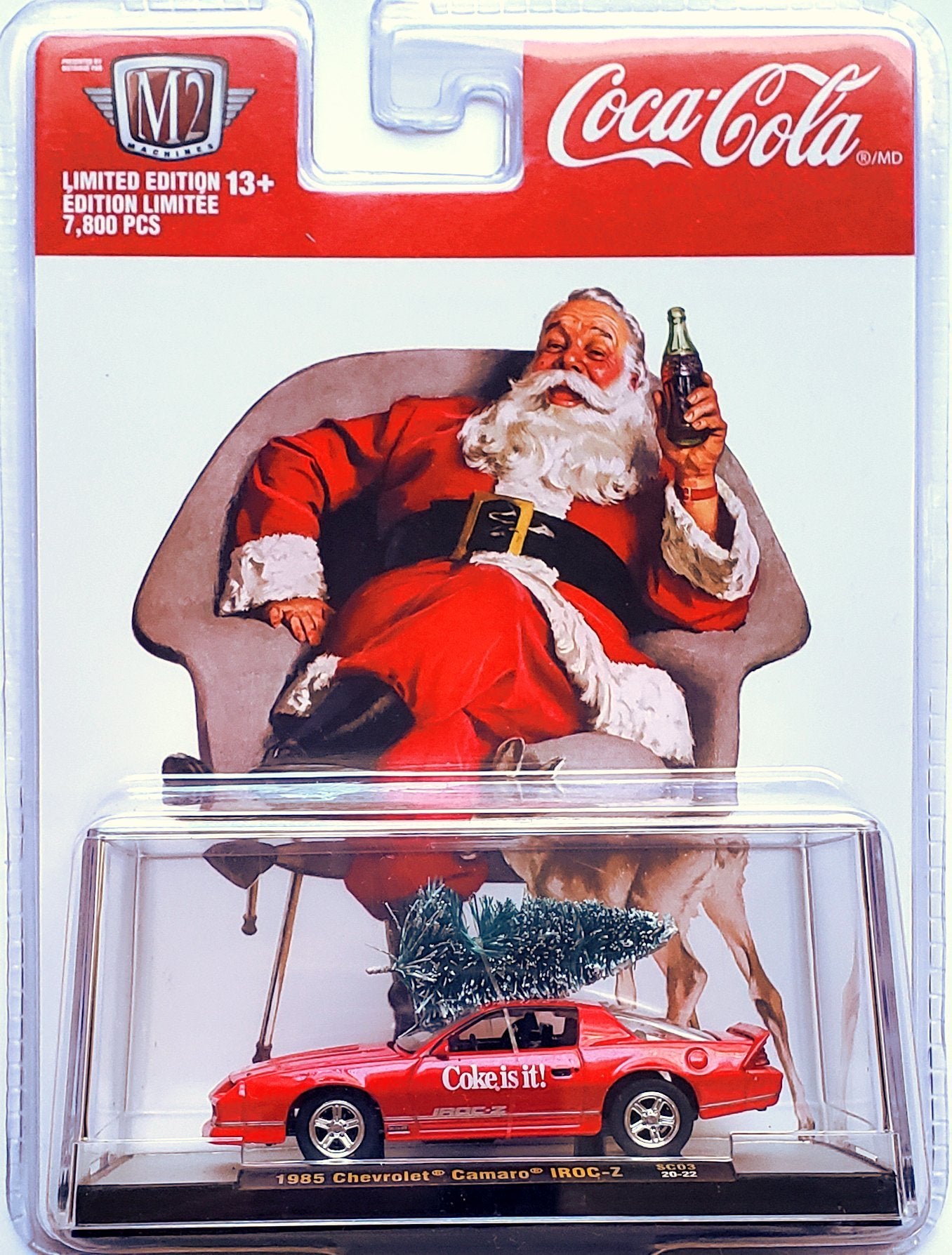 2020 M2 Machines Coca Cola SC03-20-22 - 1985 Chevy Camaro IROC Z (Christmas Red)