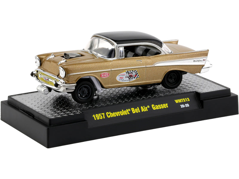 2020 M2 Machines Desktop WMTS13-20-20 - 1957 Chevy Bel Air Gasser (NHRA Gold)