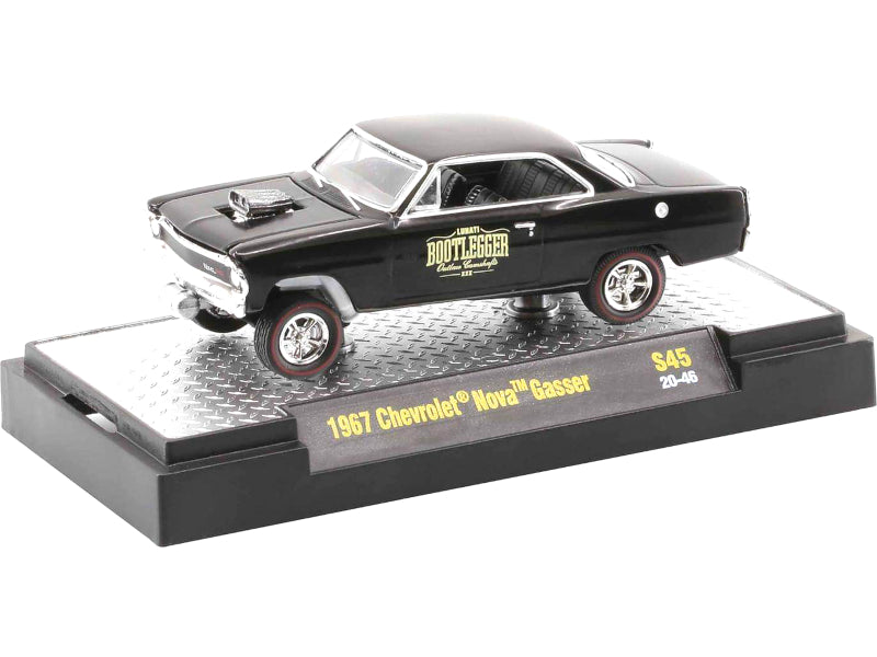 2020 M2 Machines Desktop S45-20-46 - 1967 Chevy Nova Gasser (Bootlegger Black)
