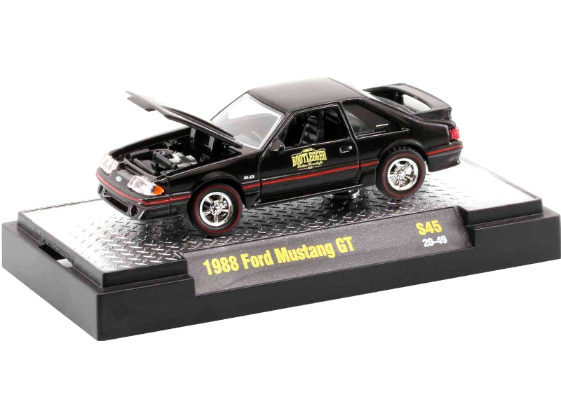 2020 M2 Machines Desktop S45-20-49 - 1988 Ford Mustang GT (Bootlegger Black)