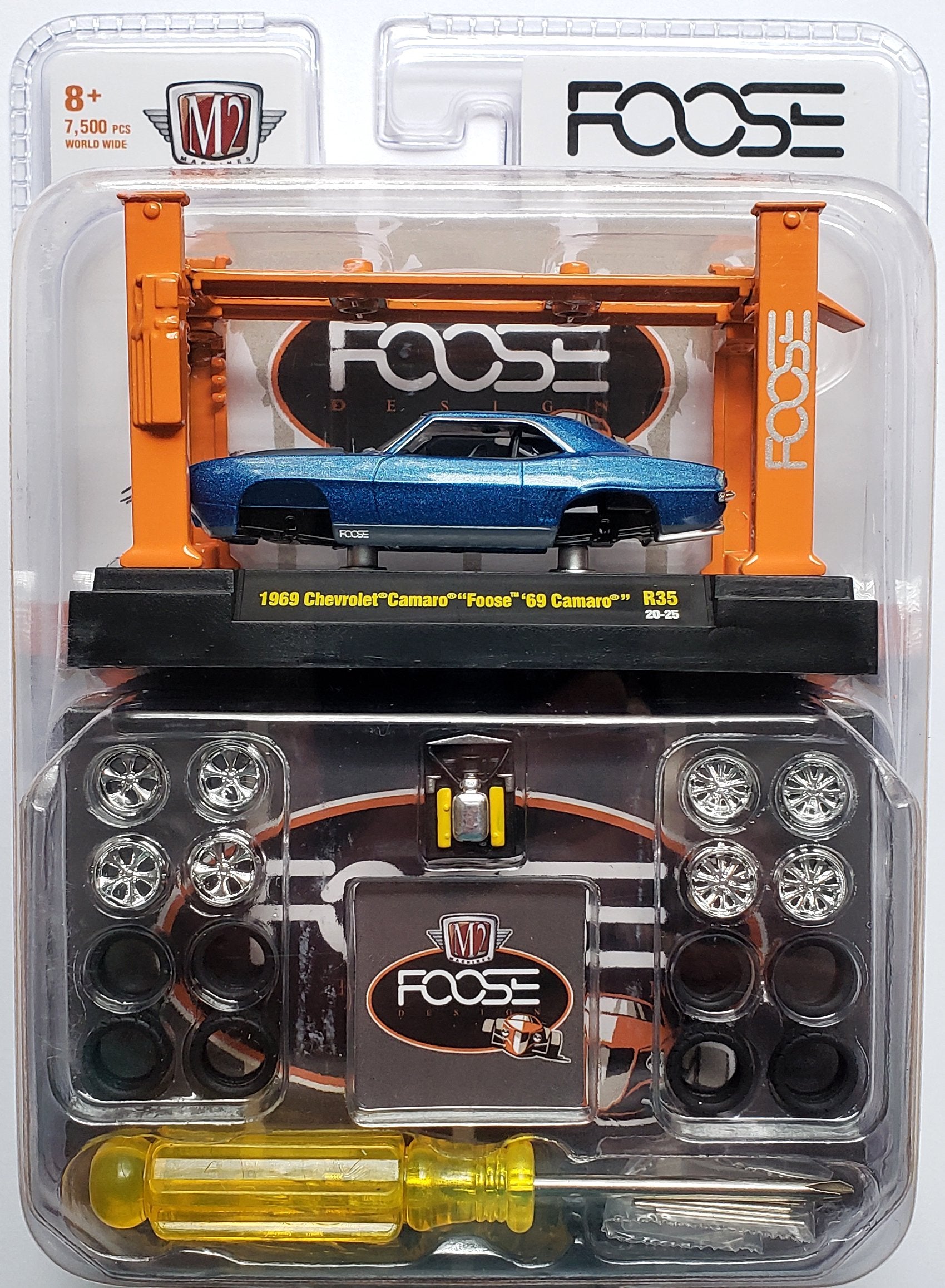 2020 M2 Machines Model Kit R35-20-25 - 1969 Chevy Camaro (Blue Chip Foose Design)