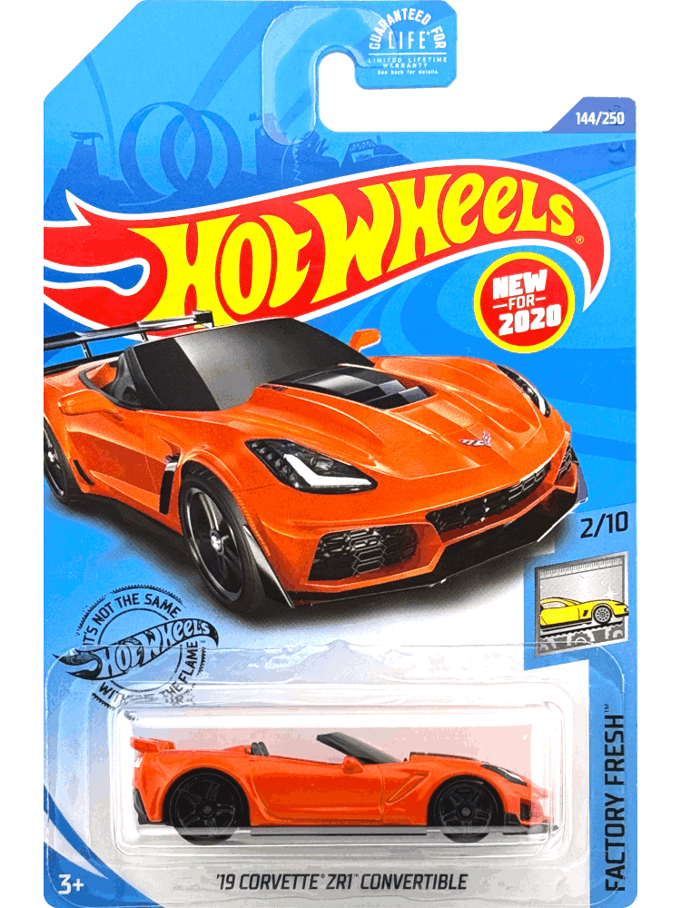 2020 Hot Wheels Mainline #144 - 2019 Corvette ZR1 Convertible C7 (Orange) GHB34