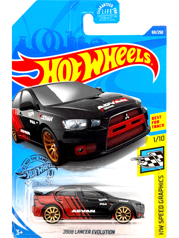 2020 Hot Wheels Mainline #069 - 2008 Mitsubishi Lancer Evolution (Black) GHC82
