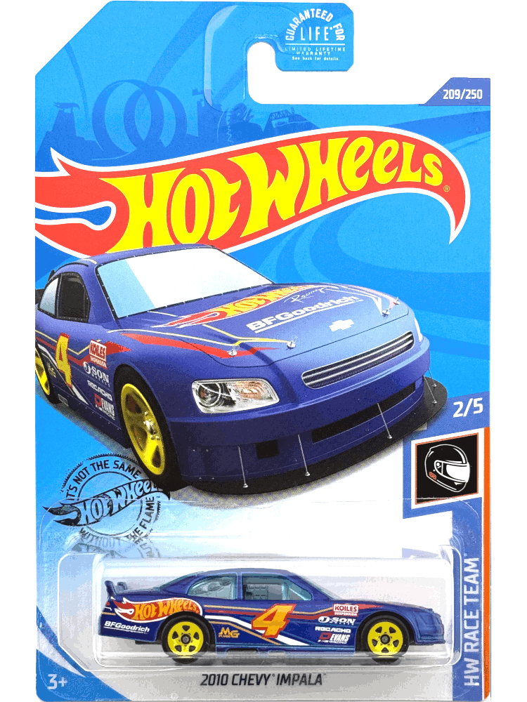 2020 Hot Wheels Mainline #209 - 2010 Chevy Impala NASCAR (Blue) GHC57