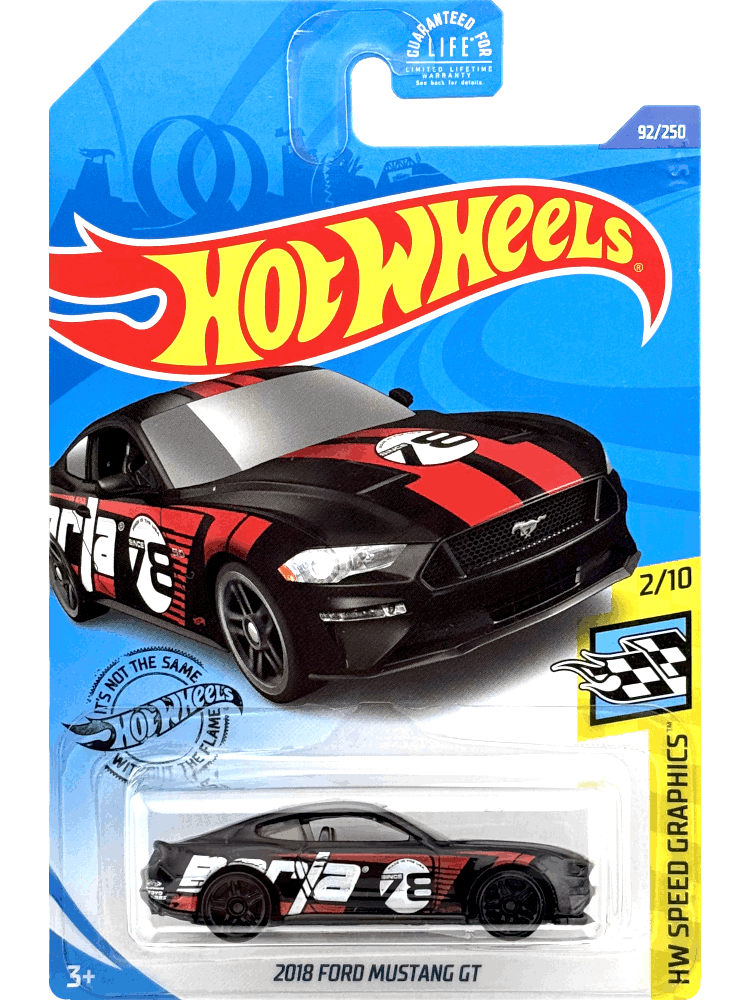 2020 Hot Wheels Mainline #092 - 2018 Ford Mustang GT (Black) GHF98