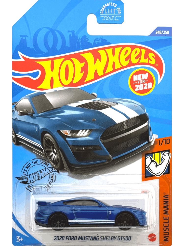 2020 Hot Wheels Mainline #248 - 2020 Ford Mustang Shelby GT500 (Blue) GHB32