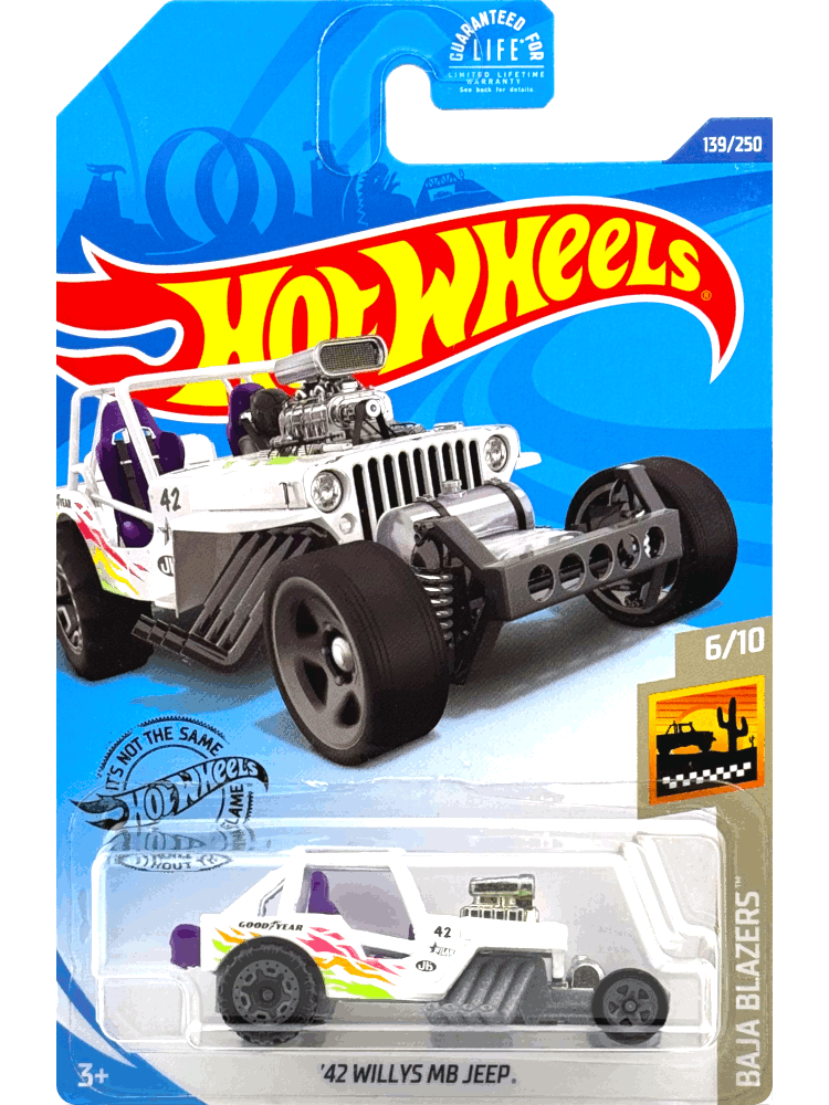 2020 Hot Wheels Mainline #137 - 1942 Willys MB Jeep (White) GHF63