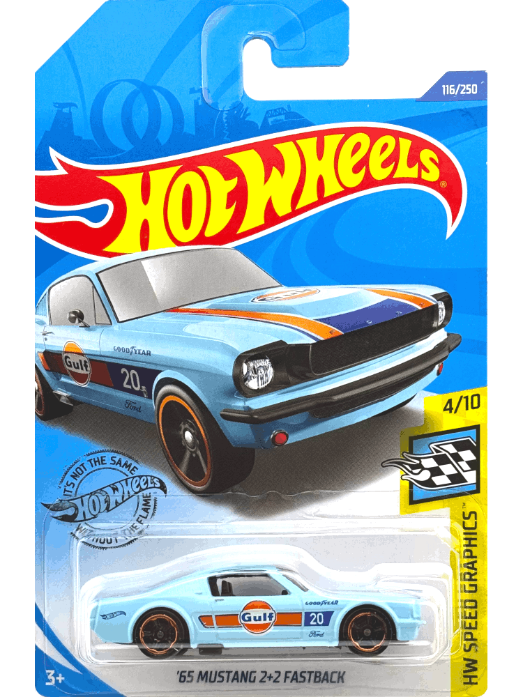 2020 Hot Wheels Mainline #116 '65 Ford Mustang 2+2 Fastback Blue GHC86
